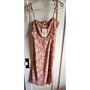 NWT lola Grace woman multicolor floral spaghetti strap‎ smock back dress Sz M